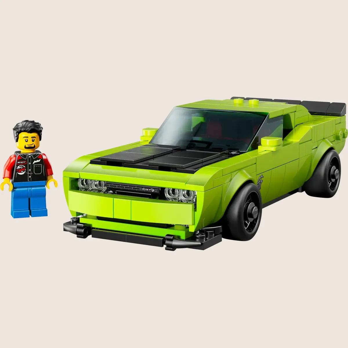 LEGO Dodge Challenger SRT - Detailed LEGO Speed Champions model of the powerful Dodge Challenger SRT with authentic design lines, sporty details and iconic muscle car looks.