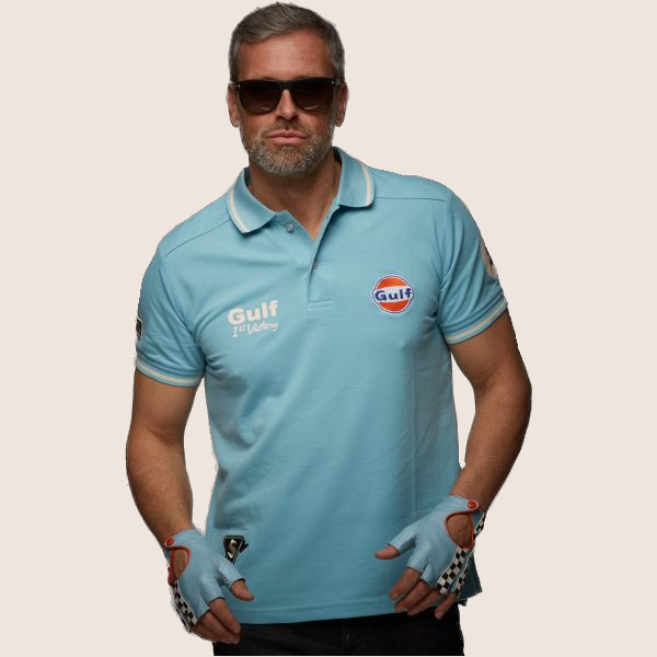 GULF vintage polo light blue