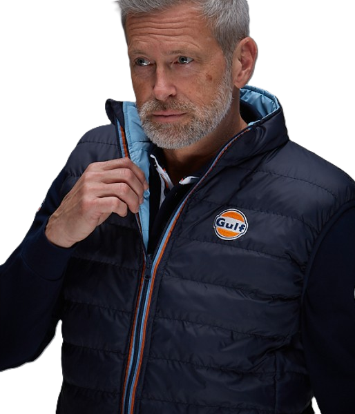 Gulf Wendeweste Blue from GrandPrix Originals - reversible vest with Gulf colors and motorsport-inspired design