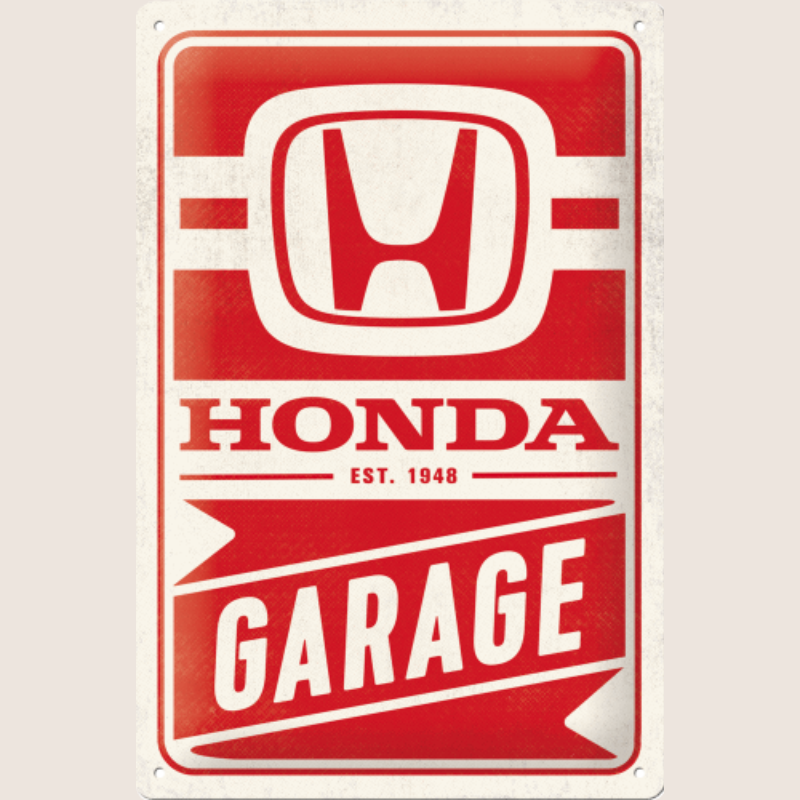 Honda Garage Est 1948 tin sign 20x30 cm with retro design and Honda logo