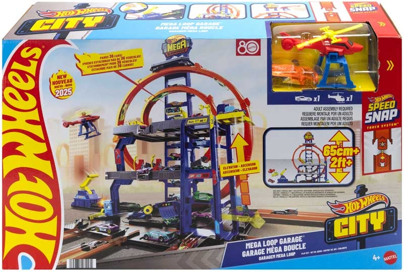Hot Wheels City Mega Loop Garage with loops and stunt function for Hot Wheels cars