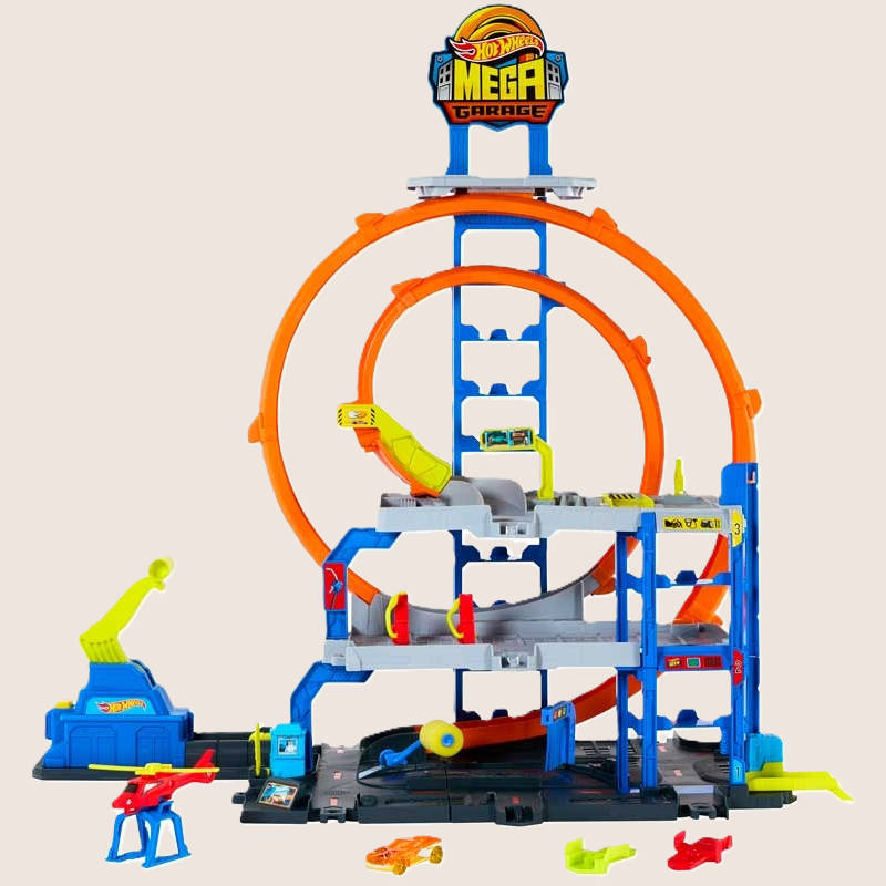 Hot Wheels City Mega Loop Garage with loops and stunt function for Hot Wheels cars