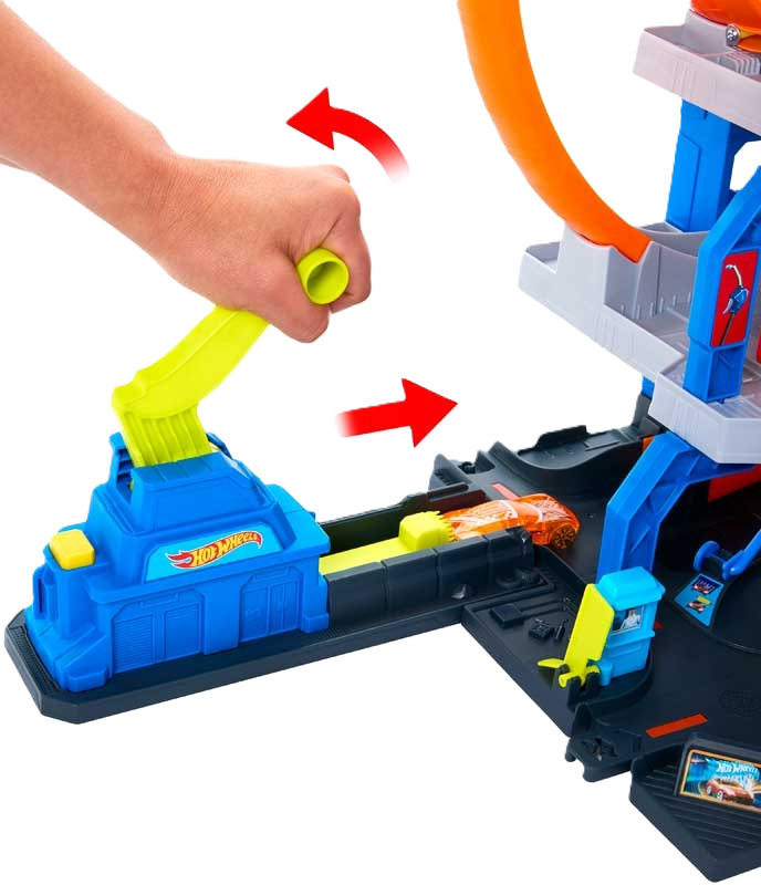 Hot Wheels City Mega Loop Garage with loops and stunt function for Hot Wheels cars