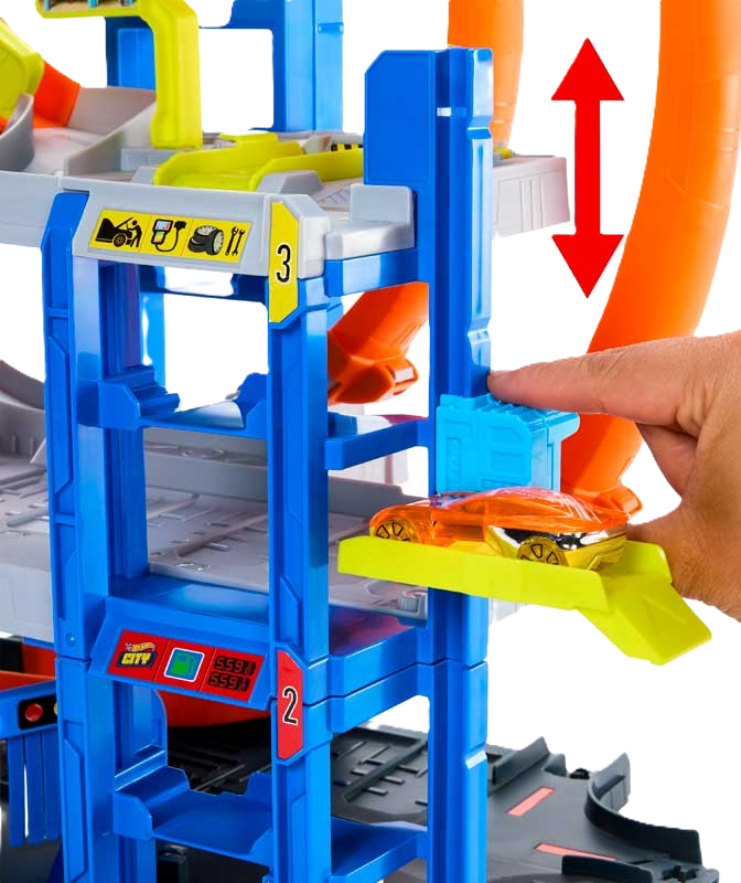 Hot Wheels City Mega Loop Garage with loops and stunt function for Hot Wheels cars