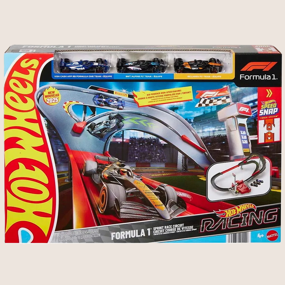 Hot Wheels Racing Sprint Race Circuit with loops and turns for exciting racing with Hot Wheels cars