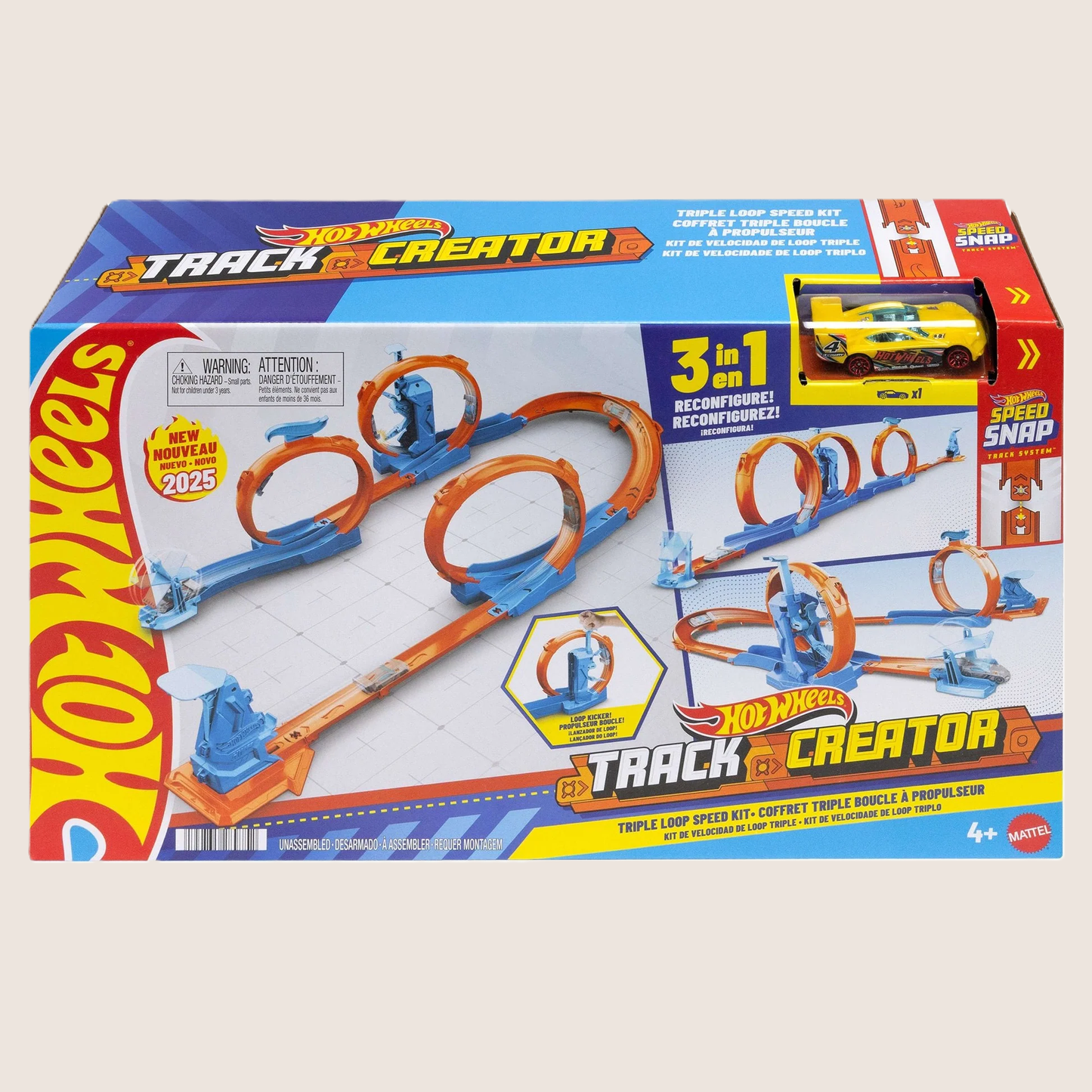 Hot Wheels Triple Loop Speed track with three loops for speedy stunts