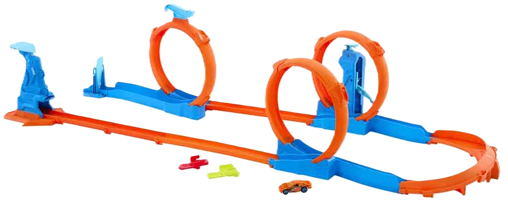 Hot Wheels Triple Loop Speed track with three loops for speedy stunts