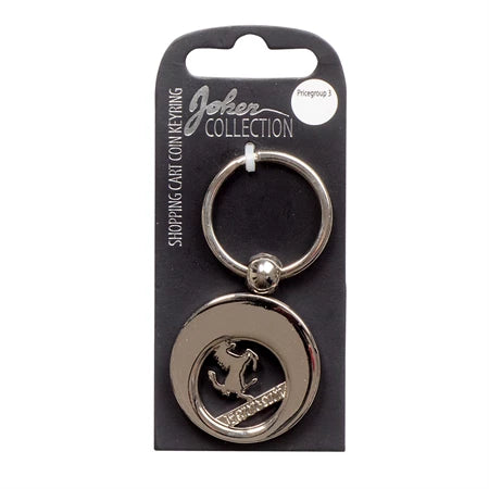 Car logo circular keychain - Metal keychain with iconic car brand in the center and detachable coin for use in shopping carts. Practical and stylish accessory for car enthusiasts.