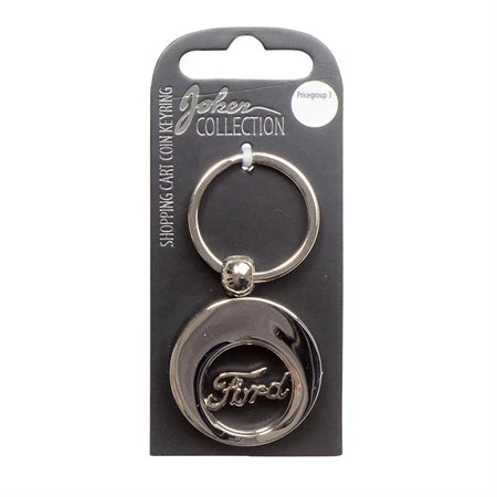 Car logo circular keychain - Metal keychain with iconic car brand in the center and detachable coin for use in shopping carts. Practical and stylish accessory for car enthusiasts.
