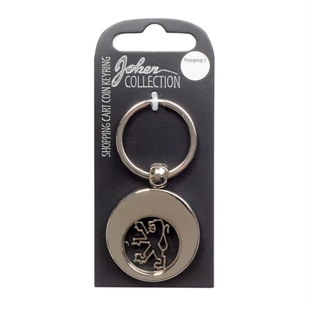 Car logo circular keychain - Metal keychain with iconic car brand in the center and detachable coin for use in shopping carts. Practical and stylish accessory for car enthusiasts.