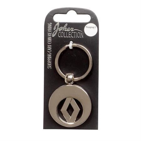 Car logo circular keychain - Metal keychain with iconic car brand in the center and detachable coin for use in shopping carts. Practical and stylish accessory for car enthusiasts.