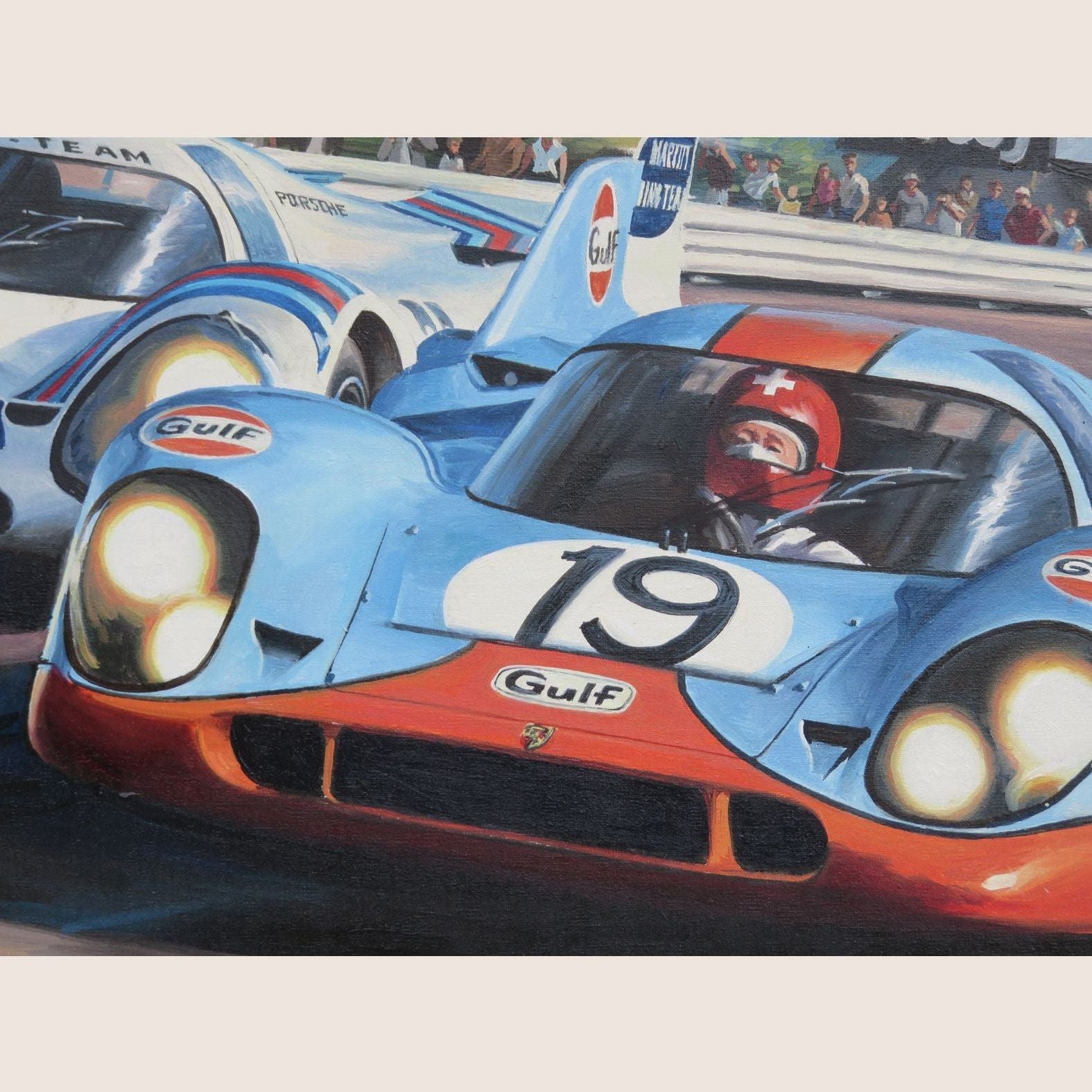 Porsche 917, Le Mans 1971 - 70x50 - Art print of the Porsche 917 at Le Mans 1971, capturing a legendary moment in motorsport.