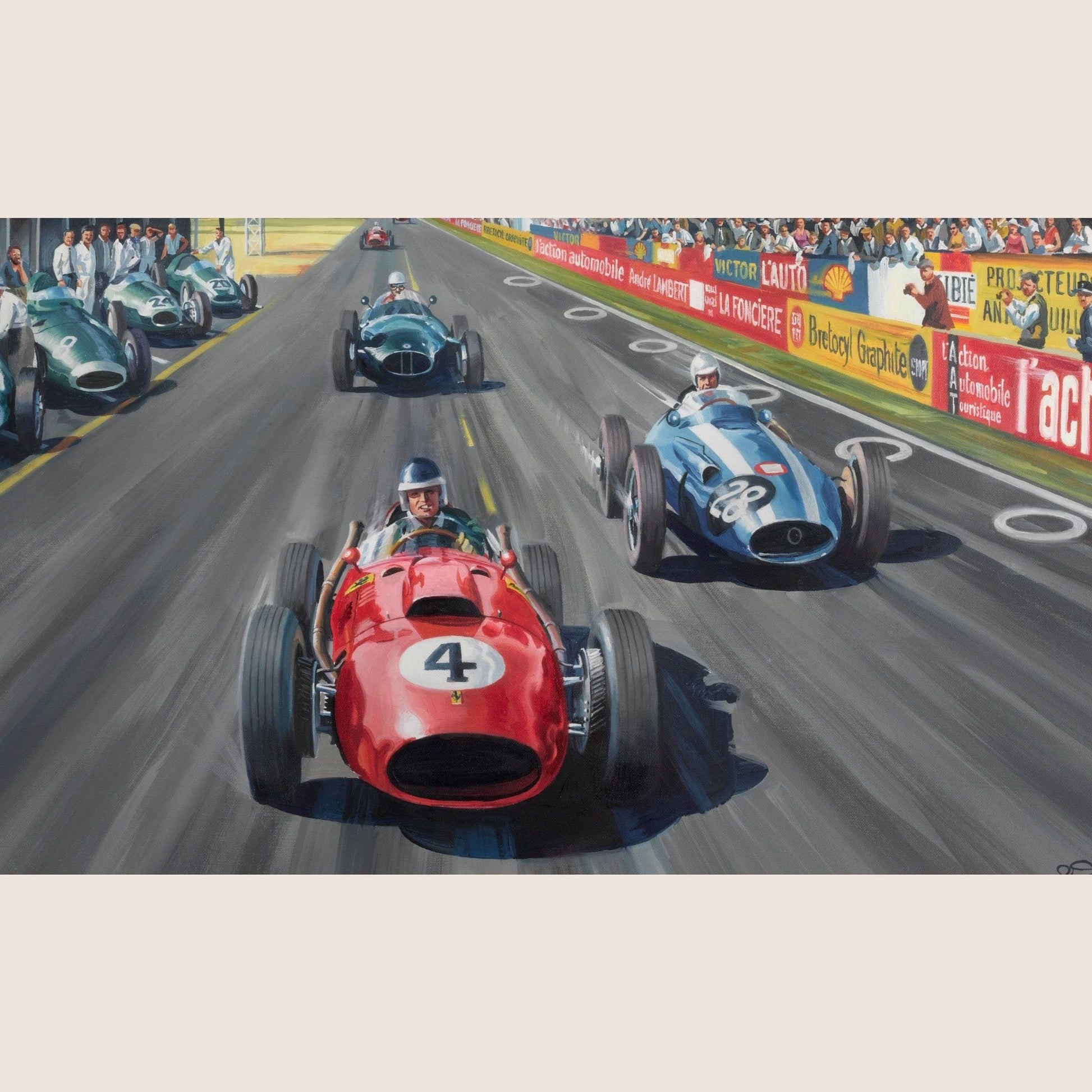 Grand Prix de Reims 1958 - 100x60 - Classic print of the Grand Prix de Reims 1958, ideal for racing fans and collectors.