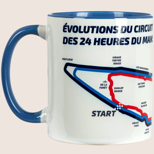 Circuit Evolution Mug - 24H Le Mans: Ceramic mug with graphic evolution of the Le Mans circuit through the ages.