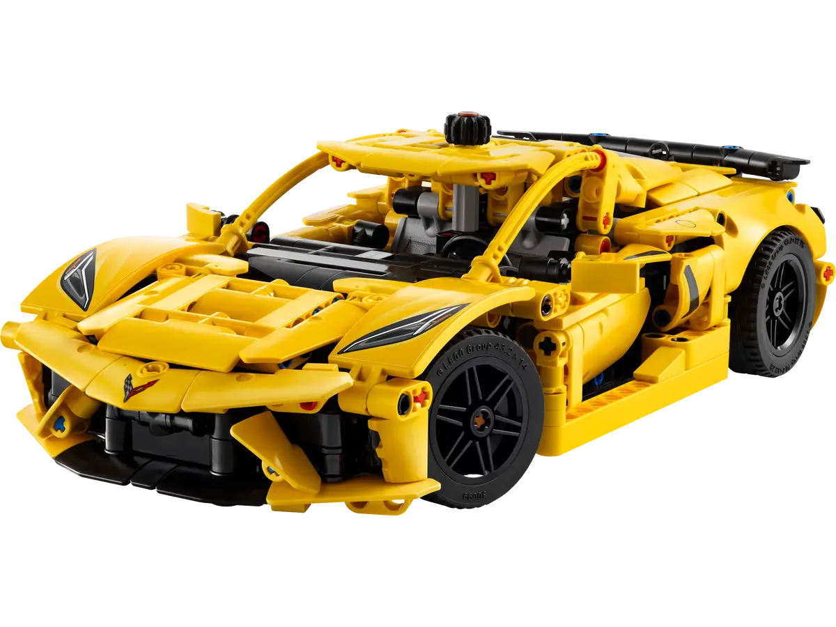 LEGO Technic Chevrolet Corvette Stingray 42205 - 1:24 scale model with movable doors, open hood, 8-cylinder engine, differential and working steering. An authentic building and display model from the LEGO Technic series.