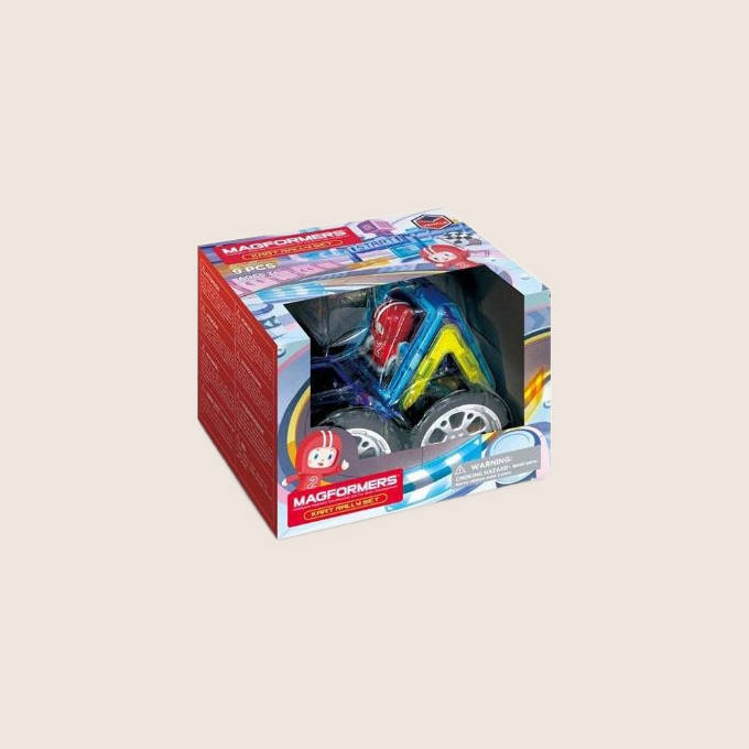Magformers Kart Rally Set 9 pcs - Building set from Magformers with 9 parts for a race.