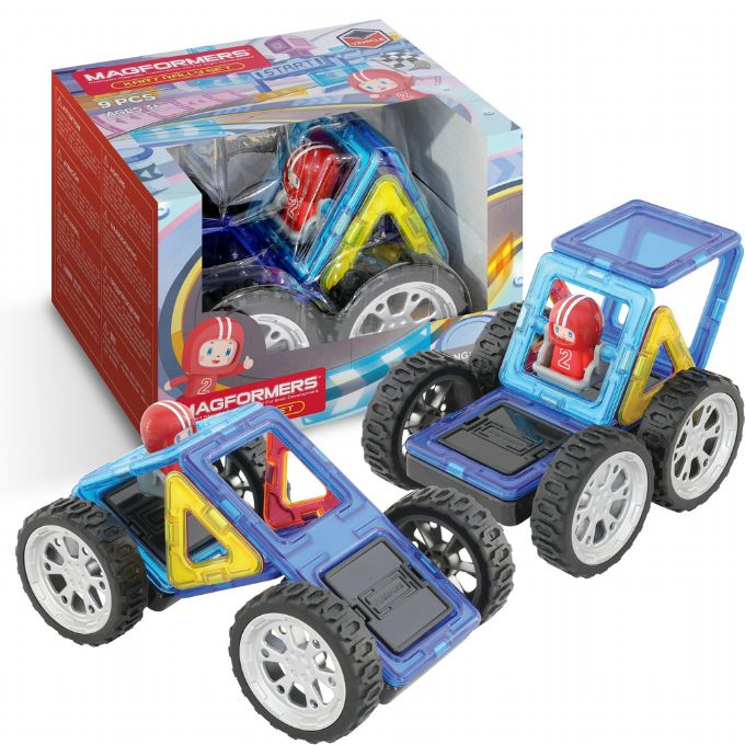 Magformers Kart Rally Set 9 pcs - Building set from Magformers with 9 parts for a race.