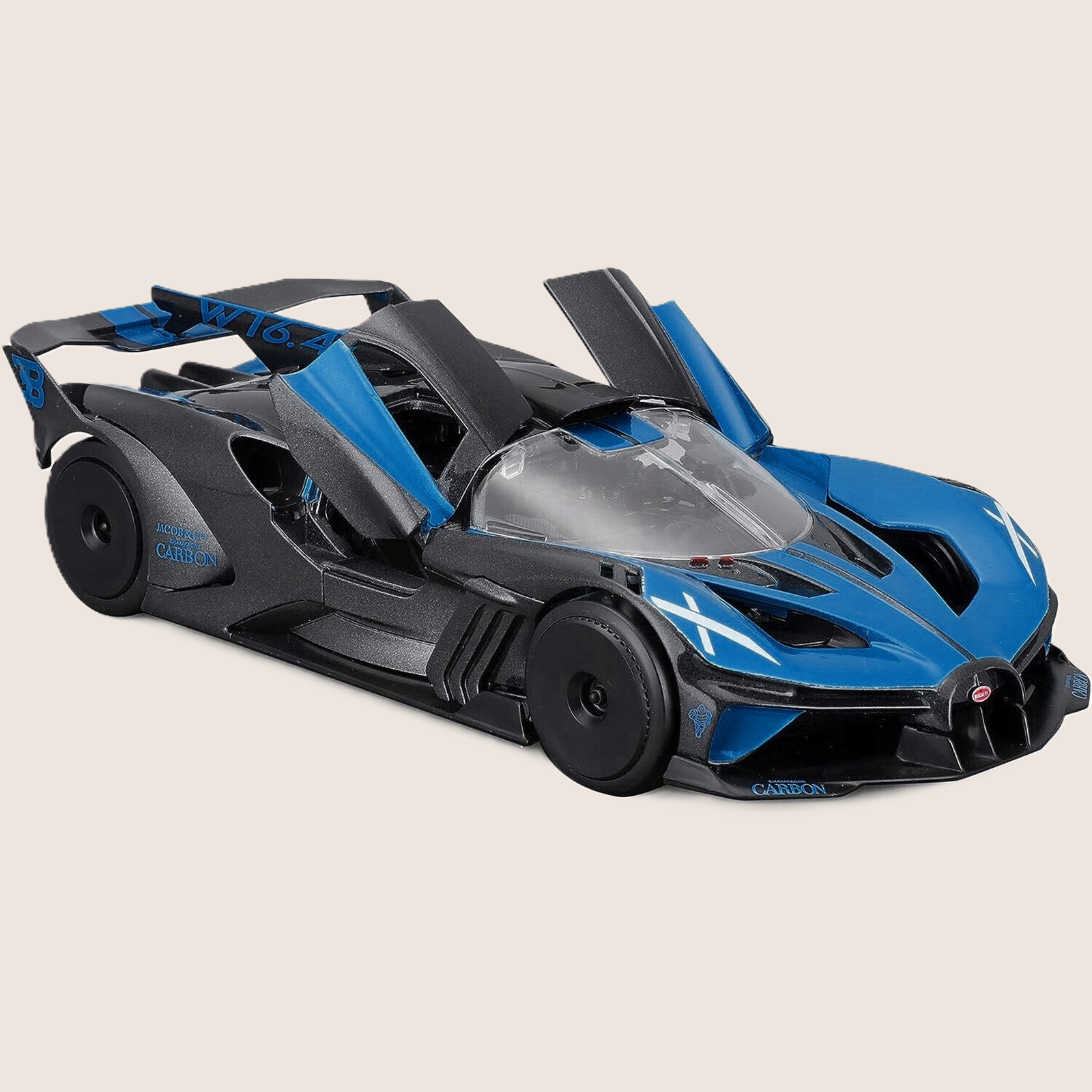 Maisto Bugatti Bolide 1:24 car model in blue with detailed design and authentic supercar style