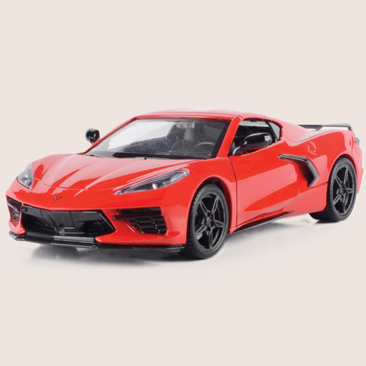 Maisto Chevrolet Corvette Stingray Coupe 2020 1:24 car model in red with detailed design and authentic sports car style