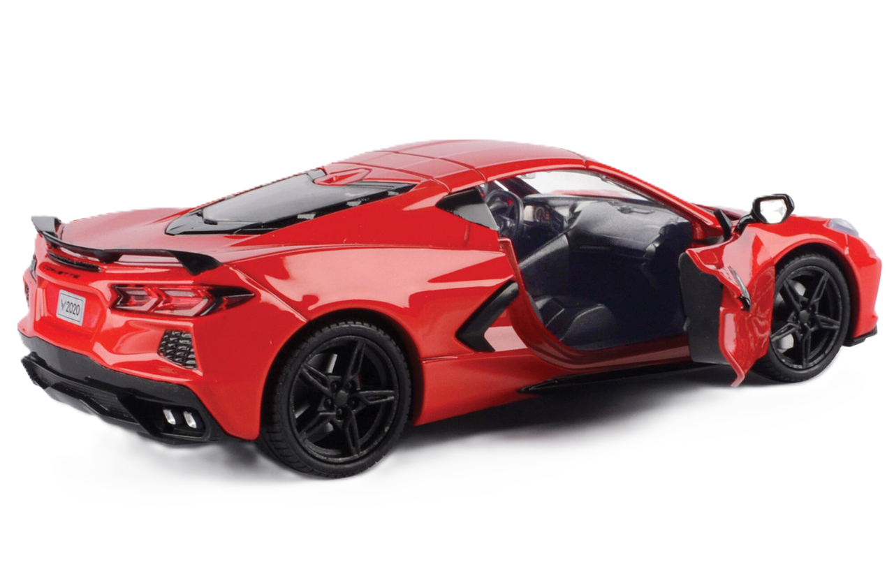 Maisto Chevrolet Corvette Stingray Coupe 2020 1:24 car model in red with detailed design and authentic sports car style