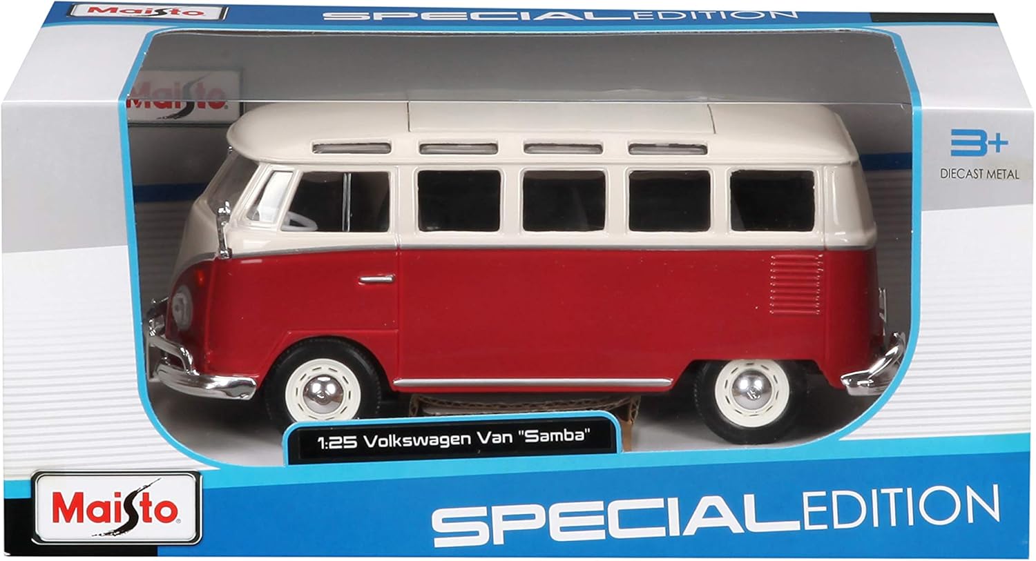 Maisto Volkswagen Van Samba 1:25 car model with detailed design and authentic retro style
