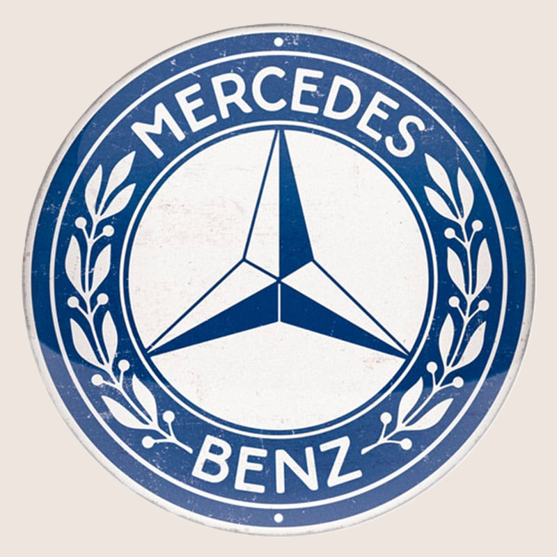 Mercedes-Benz round metal logo sign Ø35 cm with classic three-point star design