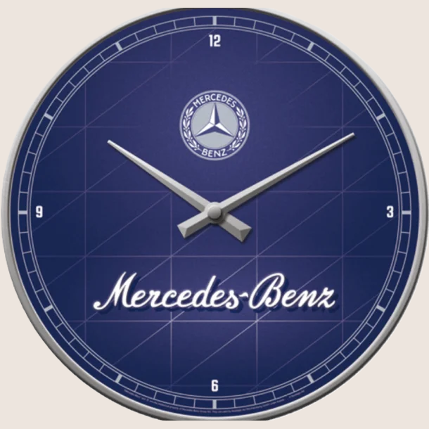 Nostalgic Art Mercedes-Benz wall clock with retro design and car-inspired details