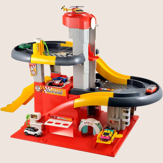 My 3 Level Garage from Norev - Three-level toy garage with ramps, elevator and parking spaces. Perfect for children to play with model cars and create their own car world.