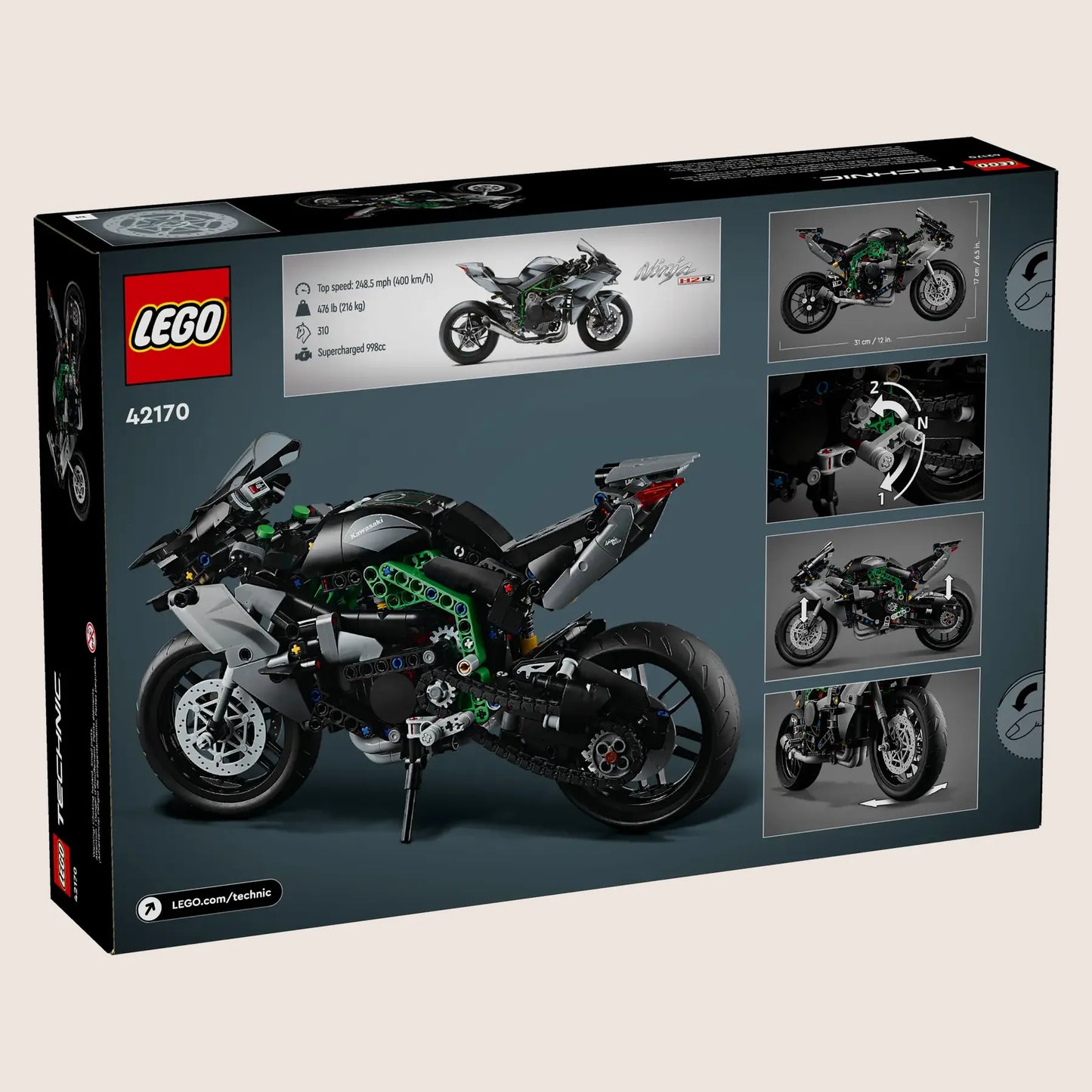 Kawasaki Ninja H2R Motorcycle - LEGO Technic Kawasaki Ninja H2R, a model of the extreme superbike.