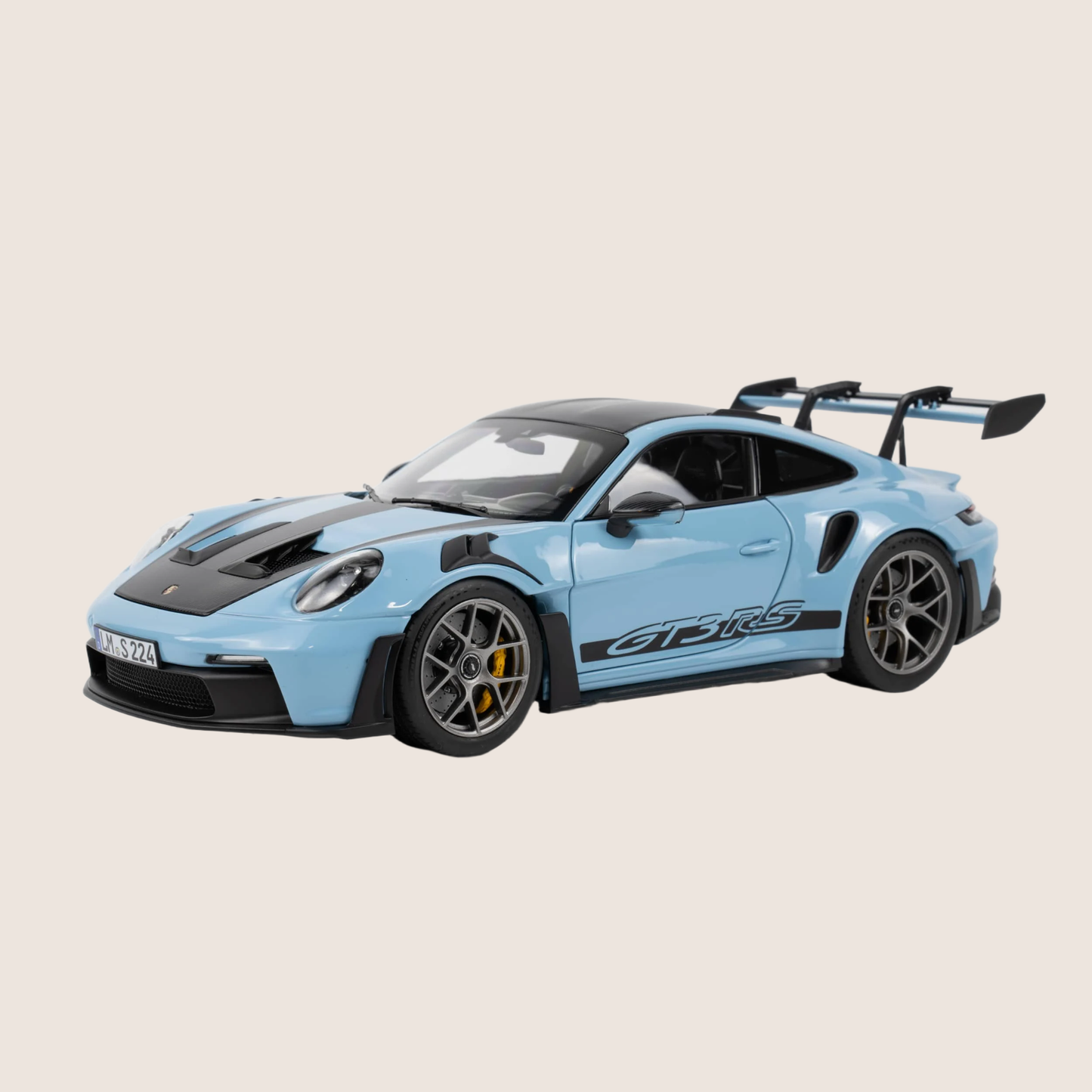 Porsche 911 GT3 RS 2022 1:12 scale model in Weissach Light Blue from Norev with detailed bodywork and realistic interior