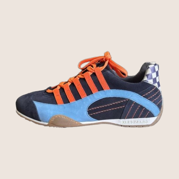 GPO Racing Sneaker Blue-Suede Mixed - GPO Racing sneakers in blue suede combine style and comfort for car fans.