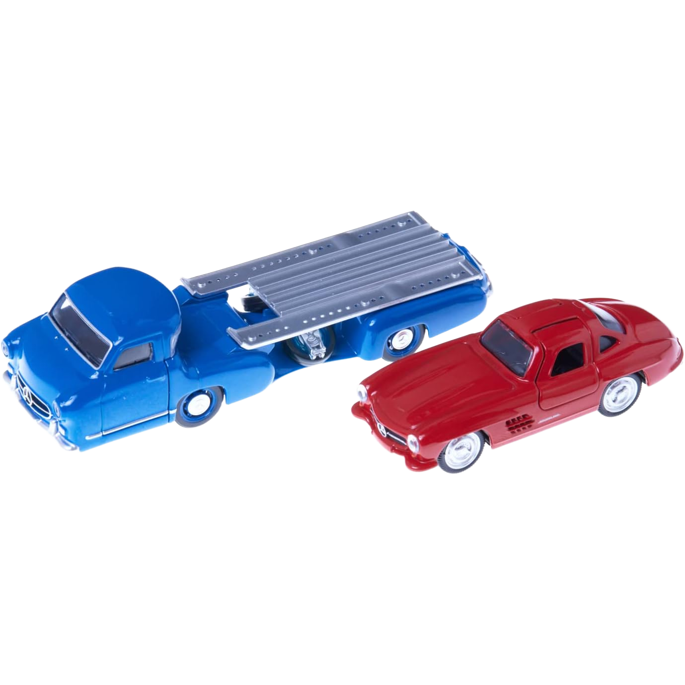 Mercedes-Benz Racing Transporter + 300SL 1955 1/64 - Authentic model of the Mercedes racing transporter and 300SL.