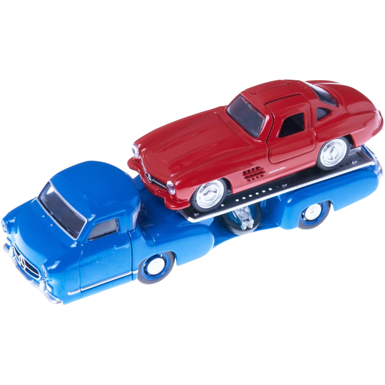 Mercedes-Benz Racing Transporter + 300SL 1955 1/64 - Authentic model of the Mercedes racing transporter and 300SL.