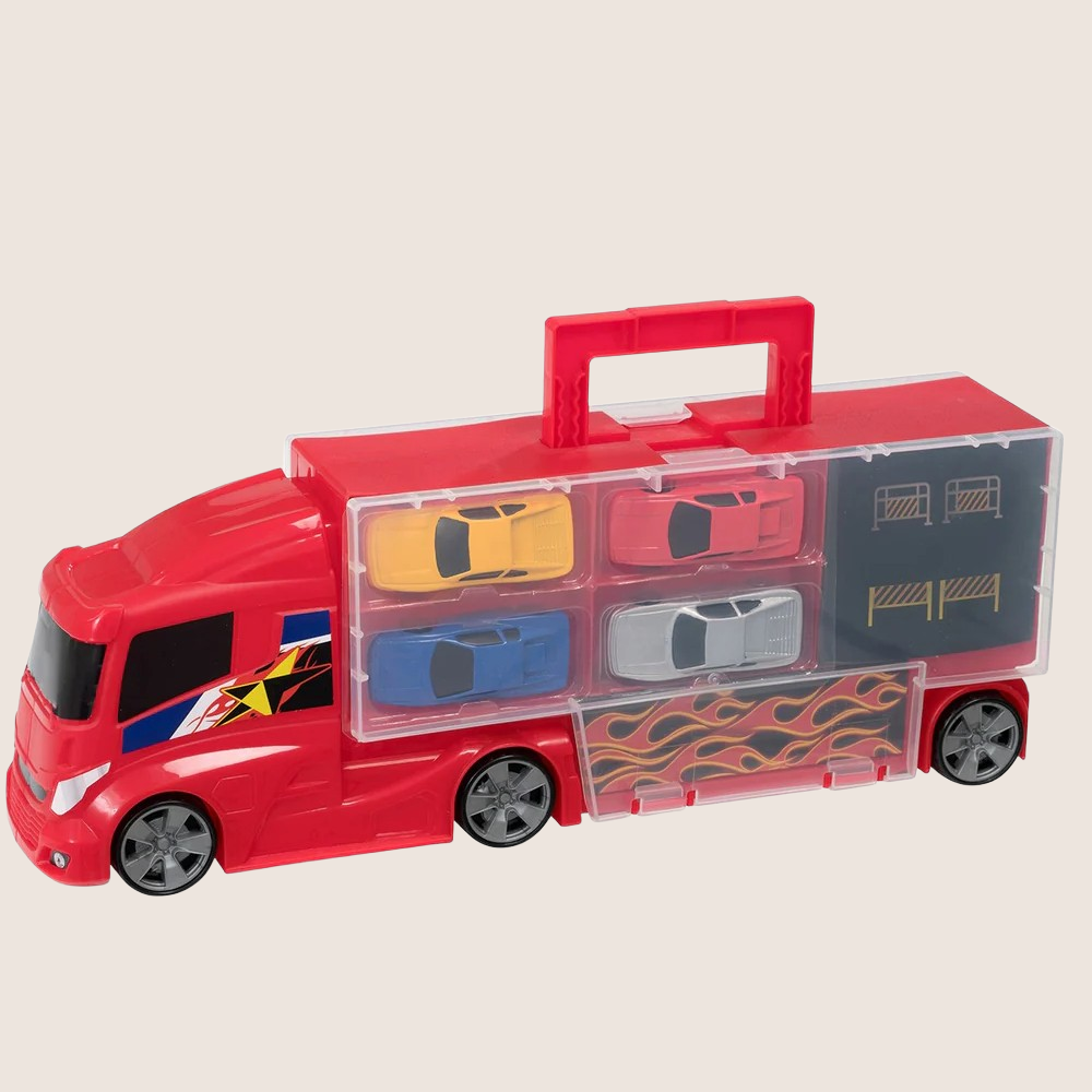 Teamsterz Truck Carry Case - Large truck-shaped storage case with space for several small cars. Ideal for storing and transporting toy cars.