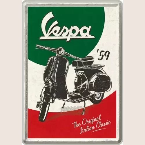 Vespa The Original Italian Classic tin sign 20x30 cm with retro design and iconic Vespa logo